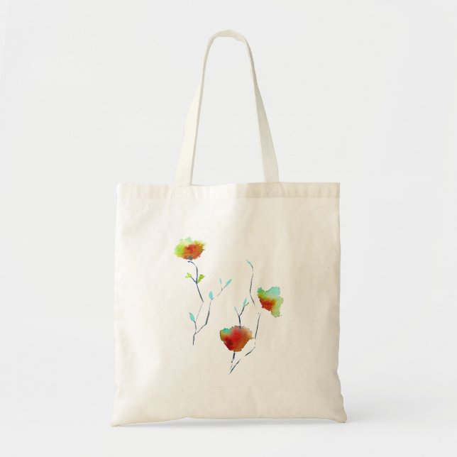 Modern simple abstract flower art design tote bag (Front)