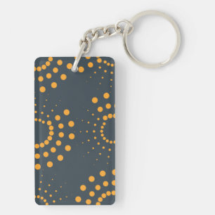 Modern, simple, abstract geometric pattern art keychain