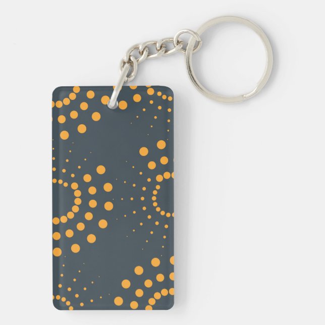 Modern, simple, abstract geometric pattern art keychain (Back)