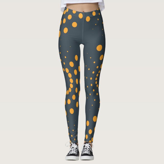 Modern, simple, abstract geometric pattern art leggings (Front)