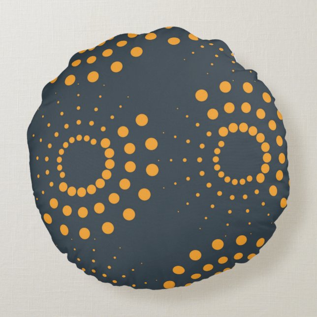 Modern, simple, abstract geometric pattern art round pillow (Back)