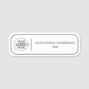 Modern Simple Add Your Logo Minimalist Divider Name Tag
