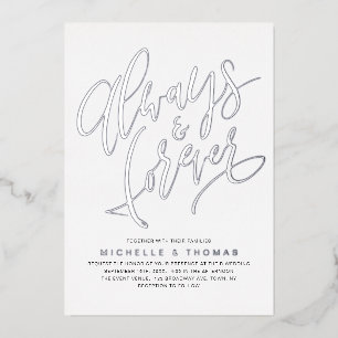Modern Simple Always And Forever Script Wedding