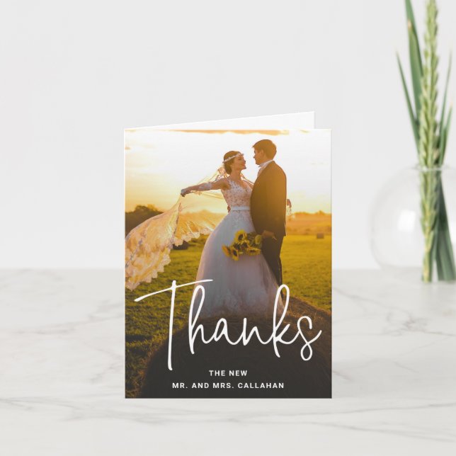 Modern Simple Amour et Merci Mariage photo (Devant)