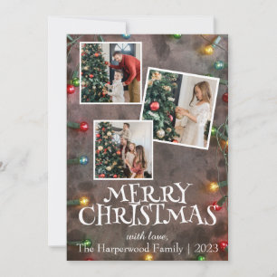 Modern, simple and elegant family christmas tree holiday card