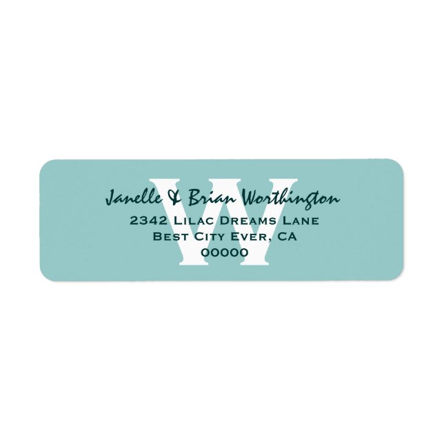 Modern Simple Aqua Monogram Wedding V09 (Front)
