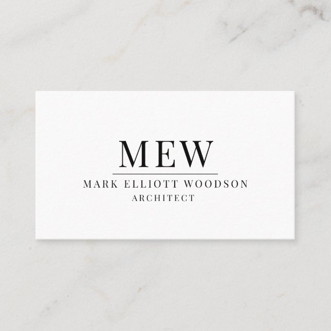 Modern Simple Architect Typography Business Card (Front)