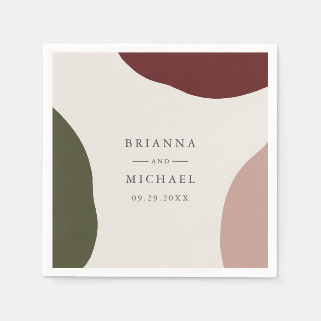 Modern Simple Autumn Colours Wedding Napkin (Front)