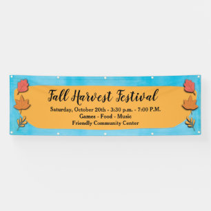Modern Simple Autumn Leaf Harvest Banner