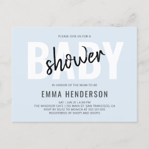 Modern Simple Baby Shower Invitation Postcard