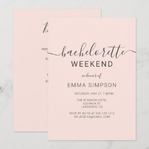 Modern Simple Bachelorette Weekend Invitation