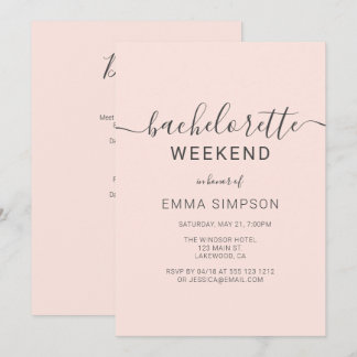 Modern Simple Bachelorette Weekend Invitation