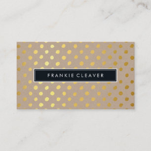 MODERN SIMPLE BADGE bold trendy gold foil spot Business Card
