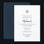Modern   Simple Bar Mitzvah Invitation<br><div class="desc">Composed of playful script and san serif typography; All against a backdrop of white background. 

This is designed by Select Party Supplies,  exclusive for Zazzle.

Available here:
http://www.zazzle.com/selectpartysupplies</div>