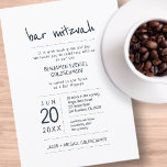 Modern   Simple Bar Mitzvah Invitation<br><div class="desc">Composed of playful script and san serif typography; All against a backdrop of white background. 

This is designed by Select Party Supplies,  exclusive for Zazzle.

Available here:
http://www.zazzle.com/selectpartysupplies</div>