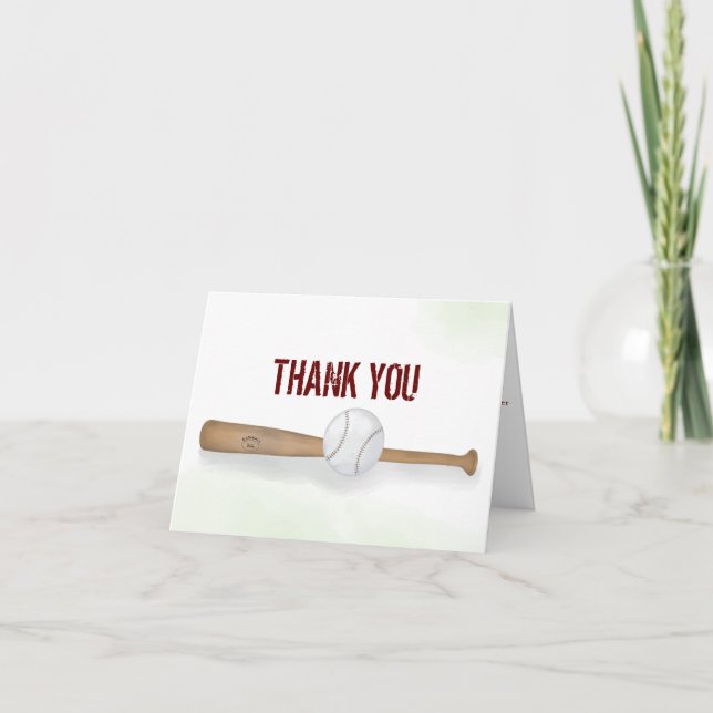 Modern Simple Baseball Minimalist Thank You (Front)
