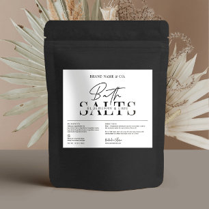 Modern Simple Bath Salts Waterproof Product Label