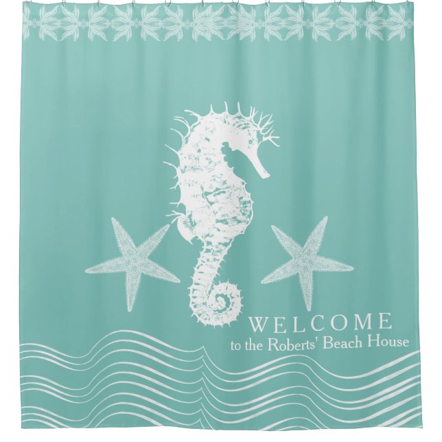 Modern Simple Beach House Ocean Seahorse Starfish (Front)
