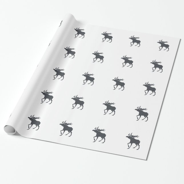 Modern, Simple & Beautiful Hand Drawn Deer Wrapping Paper (Unrolled)