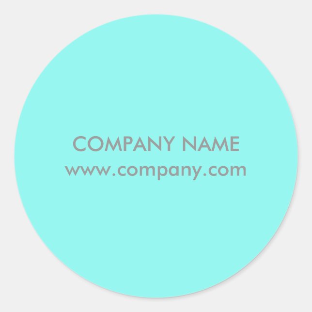 modern simple beauty salon Aqua blue Turquoise Classic Round Sticker (Front)