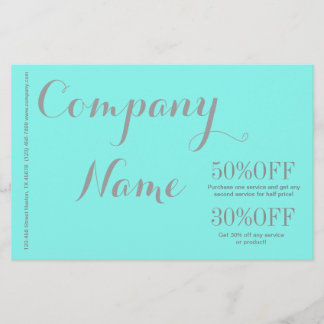 modern simple beauty salon Aqua blue Turquoise Flyer