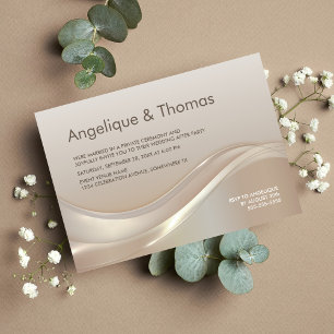 Modern Simple Beige Wedding Reception Invitation