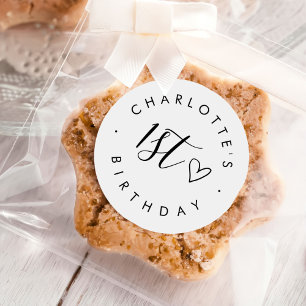 Modern Simple Birthday Classic Round Sticker