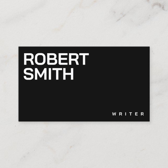 Modern Simple Black and White Business Card (Front)
