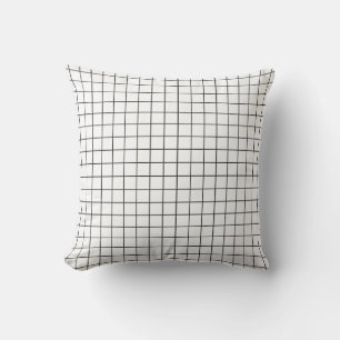 Modern Simple Black and White Check Throw Pillow