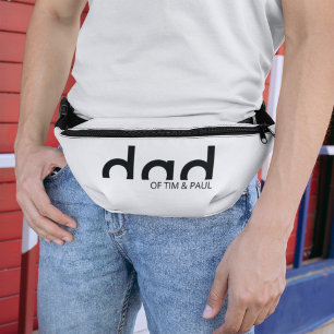 Modern Simple Black and White Dad Fanny Pack