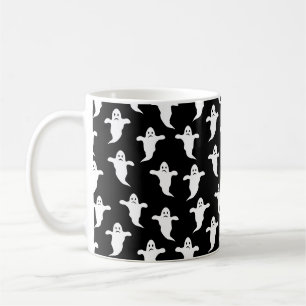 Modern Simple Black and White Ghosts Halloween Coffee Mug