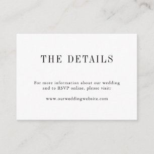 Modern Simple Black And White Monogram Couple Name Enclosure Card