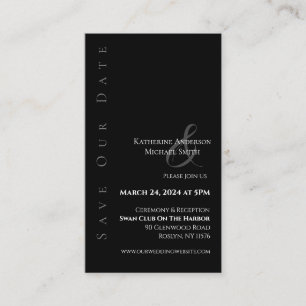 Modern Simple Black and white-Save the Date- Business Card