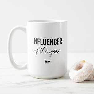 Modern Simple Black and White Script Influencer Coffee Mug
