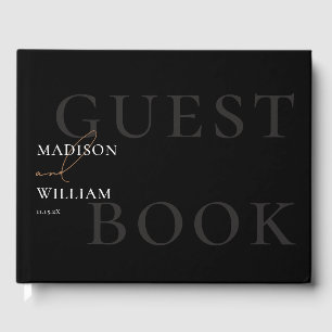 Modern simple Black and White Wedding Guest Book