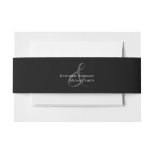 Modern Simple Black and White-Wedding- Invitation Belly Band
