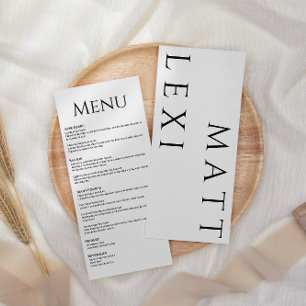 Modern Simple Black and White Wedding Menu