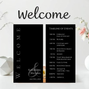 Modern Simple Black and White-Wedding Program-