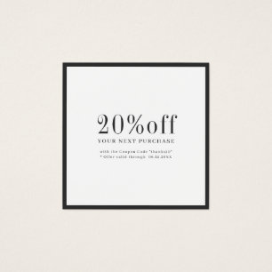 Modern simple black border business discount card