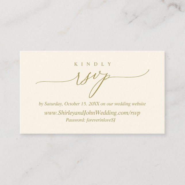 Modern Simple Black Calligraphy, Online RSVP Enclosure Card (Front)