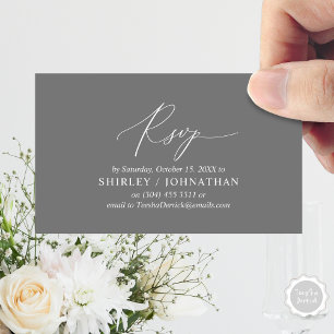 Modern Simple Black Calligraphy, Wedding RSVP Enclosure Card