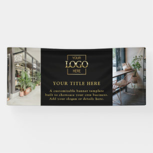 Modern Simple Black Custom Business Logo & Photo Banner