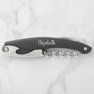 Modern Simple Black Custom Typography Name Stylish Corkscrew
