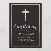 Modern Simple Black Gold Cross Border Christening