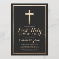 Modern Simple Black Gold Cross Border Communion