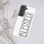 Modern Simple Black Outline Blessed Inspirational Samsung Galaxy Case<br><div class="desc">Modern Simple and practical Samsung case.</div>