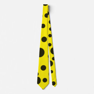 Modern Simple Black polka dot yellow pattern Tie