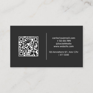 Modern & Simple Black QR Code Business Card