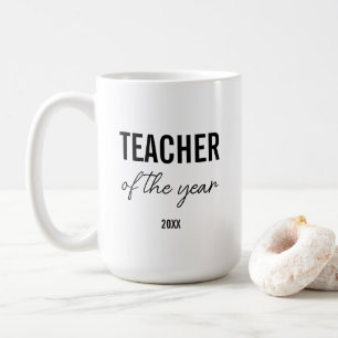 Modern Simple Black Script Personalized Teacher Coffee Mug