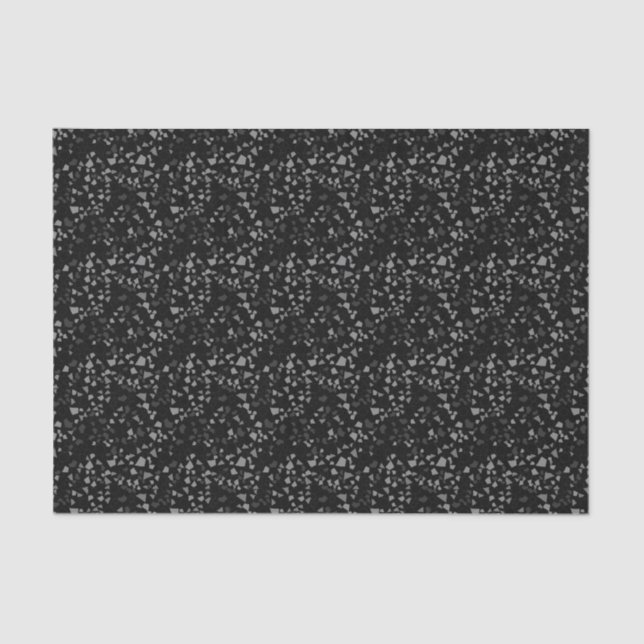 Modern Simple Black Terrazzo Tissue Paper (Front)